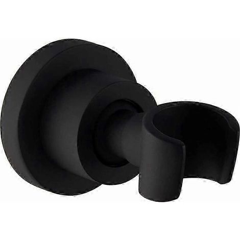 Support de douchette noir, support de pommeau de douche en acier inoxydable rotatif à 360°, support de douchette mural rond, support de douchette à main (1/5)