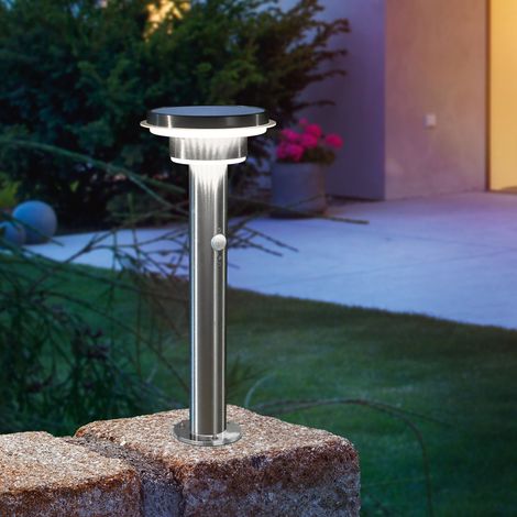 esotec Solar PIR-Standleuchte TINI 45 Edelstahl-Gehäuse Li-Ion Akku 102596