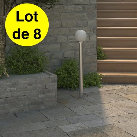 Lot de 8 Lampadaires de jardin : 110 cm de hauteur. décoration de jardin lumineuse et distinguée (1/5)