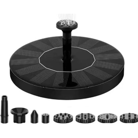 (pq 13cm) Mini fontaine solaire flottante pour bassin, étang ou cascade, décoration de jardin, bain d'oiseaux extérieur. (1/5)