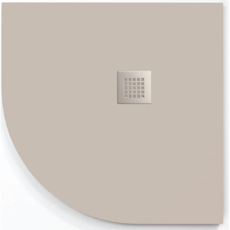 Plato de ducha  ONDA CURVE crema  80x80 cm (radio 50) rejilla color