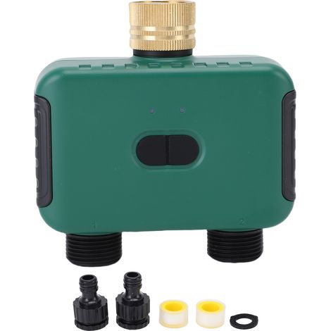 Timer intelligente a doppia zona per irrigazione esterna Tuya, controller di irrigazione a 2 uscite, tubo da giardino, impermeabile IP55, display LCD digitale per irrigazione con connettore maschio G3 (1/5)