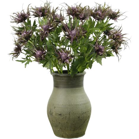 Künstliche Distelblüten, Simulationspflanze, künstliche Plastikblumen, Grünpflanzen, Fensterdekoration, Heimdekoration, Lila (1/5)