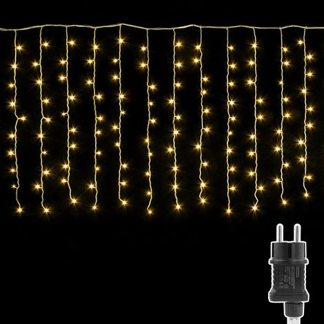 Guirlande Lumineuse Extérieure Eisregen, Rideau Lumineux Extérieur 4 m x 1 m, 8 Modes Guirlandes lumineuses d'extérieur et intérieur Fenêtre Noël Minuterie pour Mariage Fête Balcon Décoration (1/5)