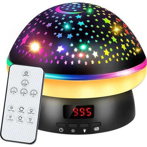 Sternenprojektor-Nachtlicht mit 8 Projektionsmodi – USB- oder Batteriebetrieb – 360°-Drehung – Für Kinder- und Erwachsenenzimmer – Schwarz (1/5)