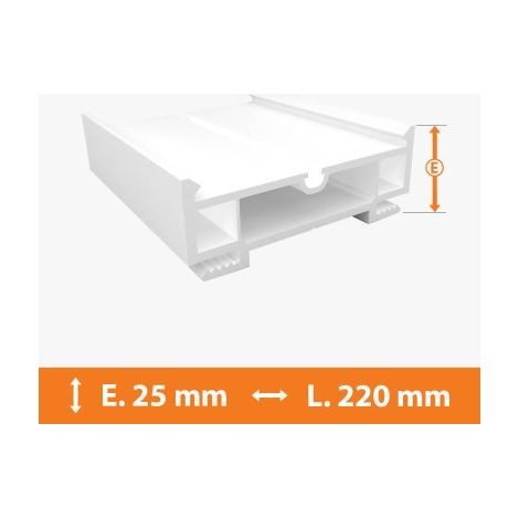 Direct Fenêtres – Élargisseur PVC blanc 25mm x L.220cm – Pour fenêtres et portes – Traitement anti UV – Installation facile par clip et vis (1/2)