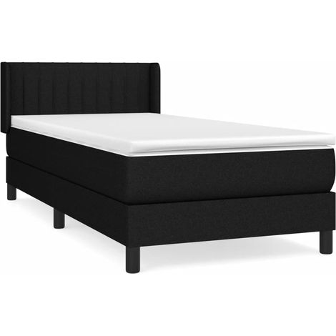 Maison Exclusive - Giroletto a Molle con Materasso Nero 100x200 cm in Tessuto