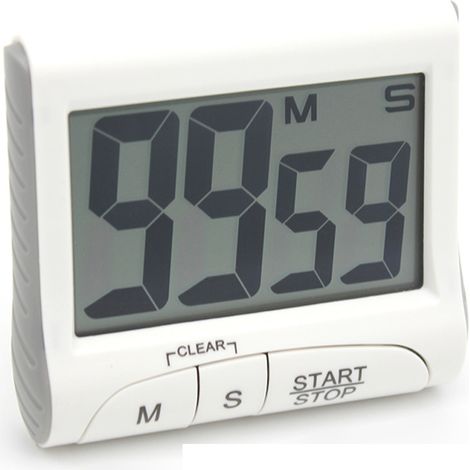 Minuteur Cuisine - Ecran LCD 7,6 cm - Alarme Sonore - Dos Magnetique - Support Repliable - Crochet Pliable - Fonctionne sur Pile AAA - 1 Unite (1/5)
