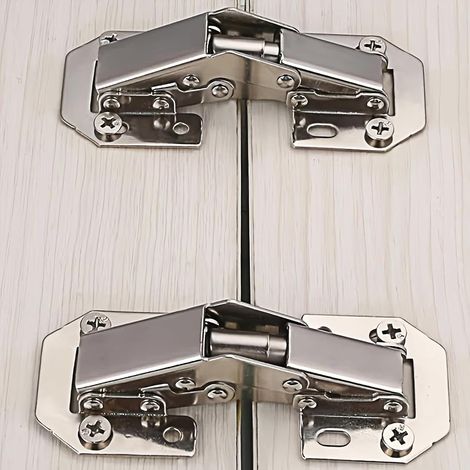 Lot de 2 charnières en acier laminé à froid de 7,6 cm Quincaillerie de porte à charnière à ressort pour placard, armoire et meubles (1/5)