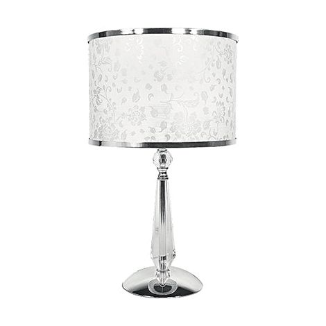 "Lume BOEME in metallo cromato e cristalli con paralume glitterato 62 cm." (1/3)