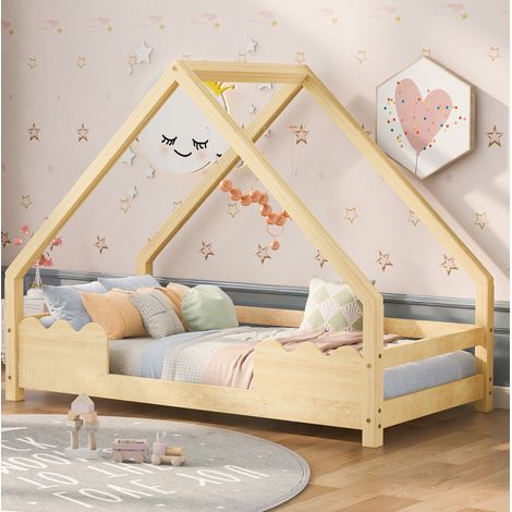 Etagenbett 90x200 cm aus massivem Kiefernholz mit Rausfallschutz (1/5)