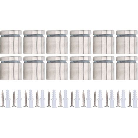 Vis de support en acier inoxydable, 25x25mm, 12 pièces, clous de montage publicitaire pour panneau mural, pour suspendre un cadre photo (1/5)