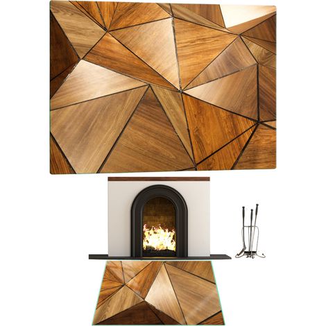CHIMENEA DE CRISTAL TEMPLADO. DIMENSIONES DE LA BASE: 65x60cm. MOSAICO GRÁFICO. (1/5)