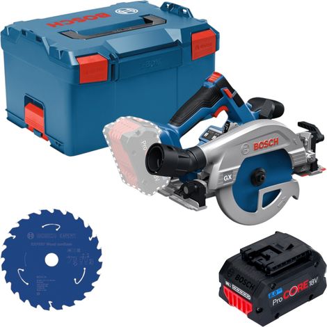 Scie circulaire sans fil Bosch GKS 18V-57-2 GX Professional 18 V 165 mm sans balais + 1 batterie ProCORE 8,0 Ah + L-Boxx - sans chargeur (1/5)
