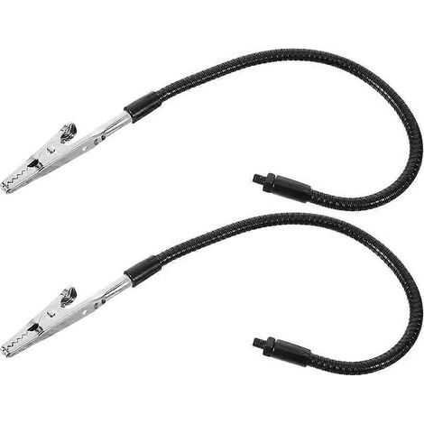 Lot de 2 pinces flexibles en métal à col de cygne avec pinces crocodiles, pour la fixation d'établis d'atelier multi-usages-26.00X1.00X0.50CM-Black (1/4)