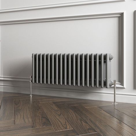 Biubiubath Traditional Cast Iron Style Radiator Horizontal 3 Column Anthracite 300x830mm