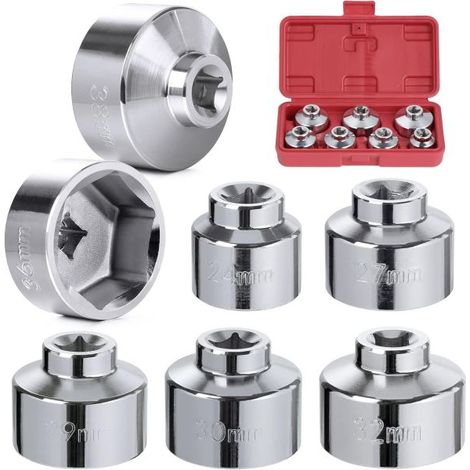 Kit 7 Chiavi a Tazza per Filtro Olio 24-38mm Attacco 3/8" per BMW, MERCEDES, VW (1/5)