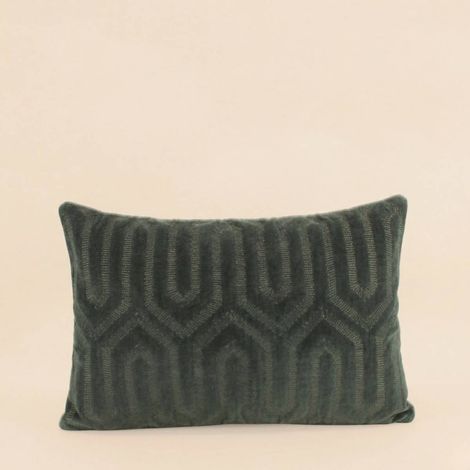 Coussin motifs géométriques verts 30x50cm