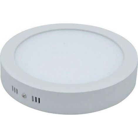 – Plafonnier LED 18W rond blanc froid 6000K – Diffusion uniforme – Aluminium – Classe énergétique A+ – 1440 lm – Allumage instantané (1/2)