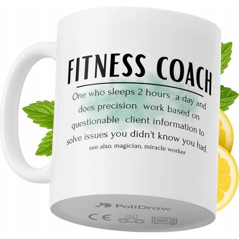 Lustige Kaffeetasse mit witzigem Textdesign für Fitnesstrainer – ideal für Geburtstage, Namenstage und Feiertage. Hochwertige Tasse für besondere Anlässe, ob im Büro oder zu Hause. Farbe: Weiß, 330 ml