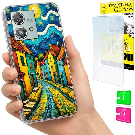 Schutzhülle für Motorola Edge 40 Neo Fotohülle Rückseite ART + 9H-Glas (1/5)