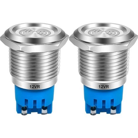 2pcs DC 12V 19mm Alarme Buzzer avec Lampe Flash 90dB Indicateur Flash Buzzer, pour Panneau de Commande Électrique, Projet DIY (LED Rouge)
