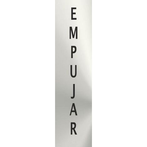 Cartel vertical de acero inoxidable Empujar, de 0'8mm 50 x 200 mm SEKURECO (1/2)