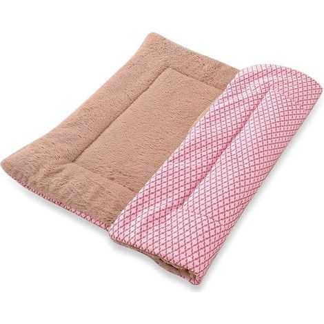 Matelas pour chien, couverture pour animal de compagnie, XZ014 (75 x 50 cm, peluche courte rose) (1/5)