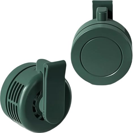 Lot de 2 Ventilateurs Rechargeables à Clip, Mini Ventilateur Personnel pour Travail Extérieur-Vert foncé (1/5)