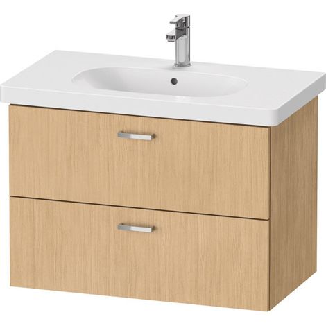 Duravit XBase meuble sous-lavabo mural L:80 cm avec 2 tiroirs, (1/3)