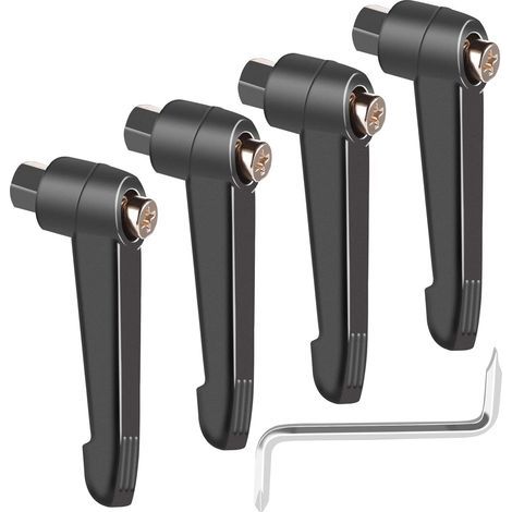 pezzi - Leva di serraggio - Vite di serraggio M6 - Acciaio inossidabile nero - Per macchine utensili e fissaggi meccanici 6 cm (1/5)