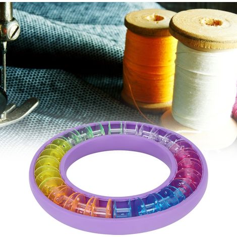 24-teilige Silikon-Spulenaufbewahrungsbox, rund, tragbar, ideal für DIY-Handarbeiten und Nähzubehör (1/5)