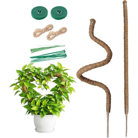 2 x 100 cm Monstera Tige en mousse pour plantes, tuteur pliable pour plantes grimpantes, poteau en mousse en fibre de coco avec noyau en aluminium, tige flexible pour plantes d'intérieur et (1/5)
