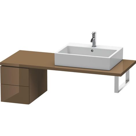 Consolle bassa L-CUBE 320x547x400mm marrone oliva lucido