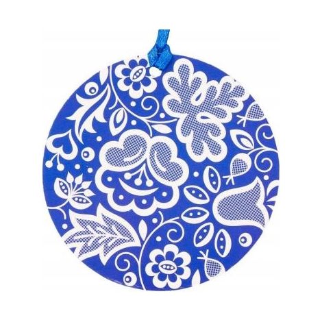 Colgante de árbol de Navidad - círculo azul de Kujawy (1/3)