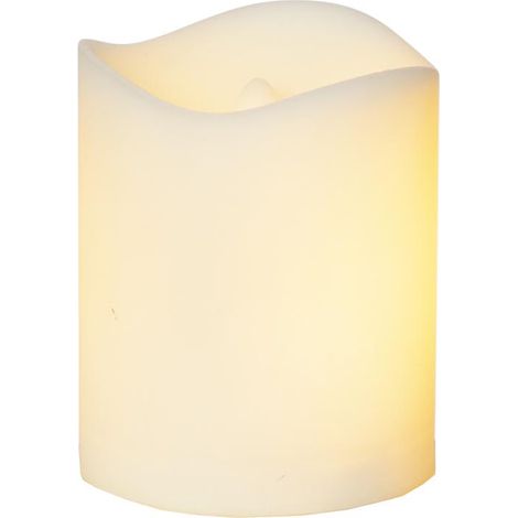 Star Trading Kerze Flame Candle, Grablicht, Weiß, Außenbereich, LED, Timer, Gelb, Flackern, 7 cm