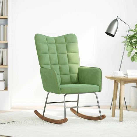 Chaise à bascule,Chaise de relaxation Vert clair Velours CFW99531 (1/5)