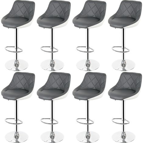 Lot de 8 Tabourets de Bar en Similicuir Hauteur Réglable Convient pour la Maison Bar (1/5)