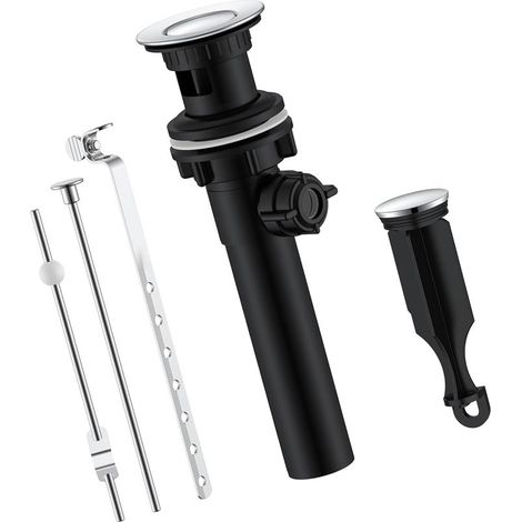 Pop-up-Waschbeckenablauf aus Stahl mit Hebestange für schnelle Entwässerungen, erosionsbeständig, für 3,5 cm und 4,5 cm Abflusslöcher