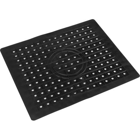 Küchenspülbeckenmatte, Spülbeckenmatte, TPR-Spülbeckenmatte in Schwarz, zuschneidbares rutschfestes Wasserfilterpad für Bad, Küche (12,4 × 10,4 Zoll)
