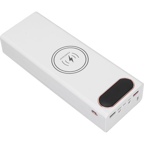 Boîtier Batterie DIY L20 QC 22.5W avec Charge Sans Fil 15W pour 20x18650 - Power Bank Portable (Blanc) (1/5)