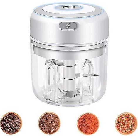 Mini hachoir électrique, hachoir à ail électrique, mini hachoir, hachoir à légumes électrique (250 ml) (1/4)