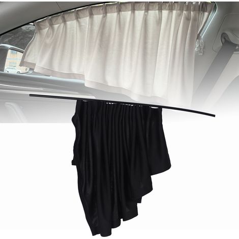 Ensemble de modification de voiture en 4 pièces, rideaux pare-soleil rétractables pour Tesla Model Y 2021-2023 (surdimensionné), noir. (1/5)
