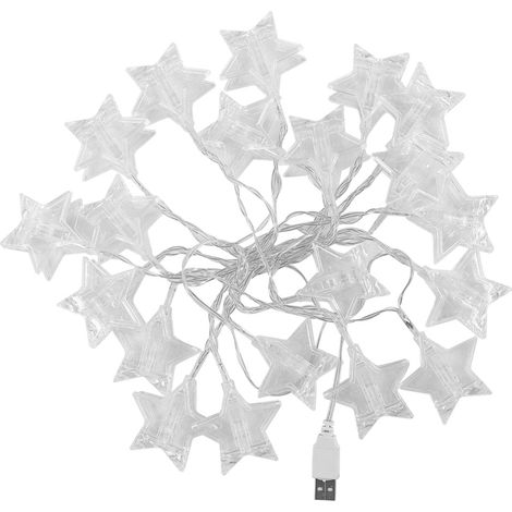 Guirlande lumineuse féérique 3M 20 LED en forme d'étoile avec pinces et alimentation USB (1/5)