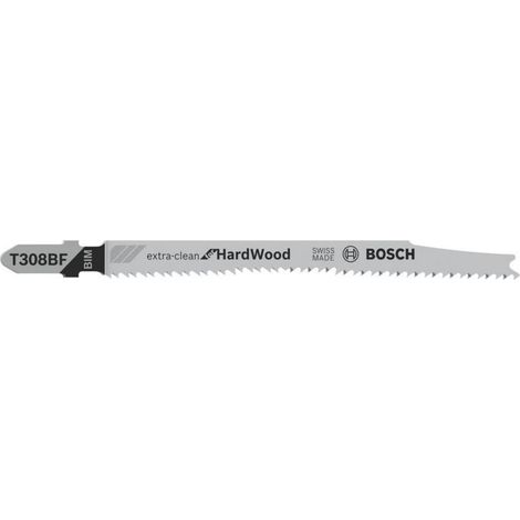 Lama Seghetto Alternativo Per Legno, Fine Taglio Dritto, N. Bosch T 308 Bf, Lama Di Qualità Bim Lunghezza Totale 117 Millimetri, Senza Denti 2,2 Millimetri Xc (1/3)