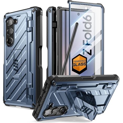 Coque Samsung Galaxy Z Fold 6 avec support S Pen, béquille et protection écran verre trempé (1/5)