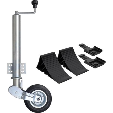 Trailer Jack Wheel 60 mm with Wheel Chocks vidaXL (1/5)