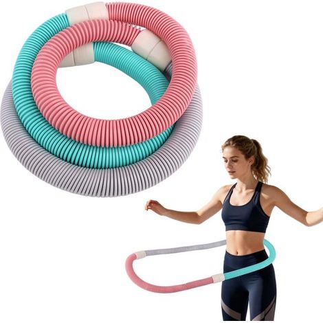 L'hula hoop appesantito con molle morbide è un attrezzo fitness silenzioso e portatile, ideale per gli adulti che desiderano allenarsi e bruciare grassi a casa. (1/5)