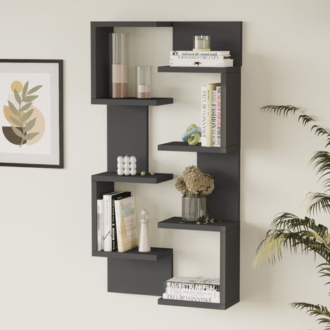 Set Omn 2 Scaffali da Parete Libreria a Muro 93x24x15 cm Antracite [en.casa]