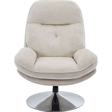 Fauteuil pivotant en tissu texturé beige ILMACA (1/4)